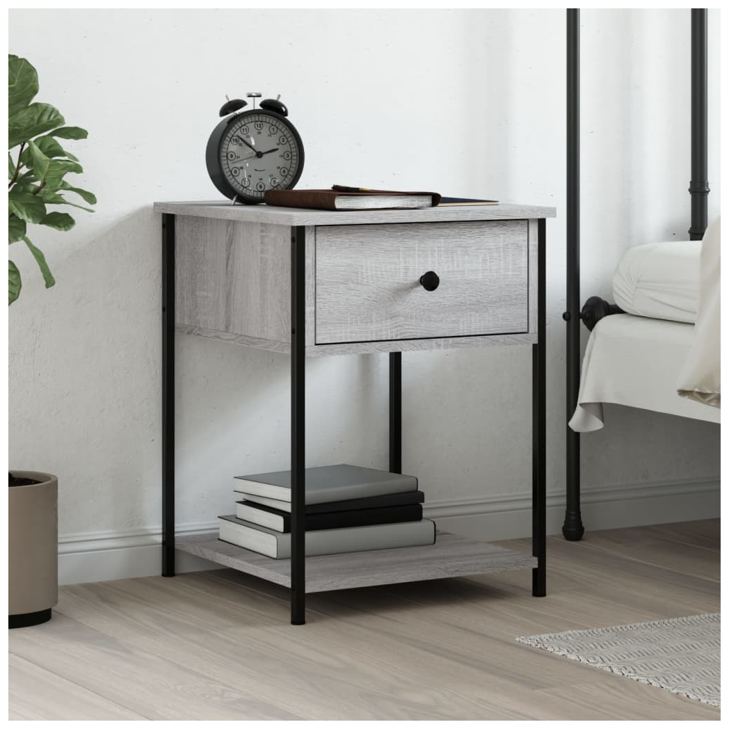 vidaXL Bedside Table Grey Sonoma 44x45x58 cm Engineered Wood