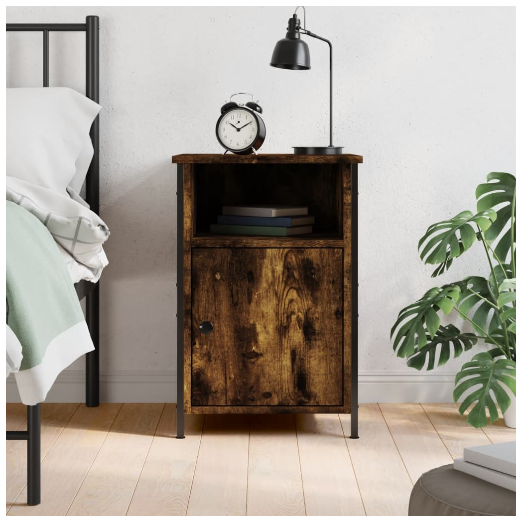 vidaXL Bedside Cabinet Smoked Oak 40x42x60 cm Engineered Wood