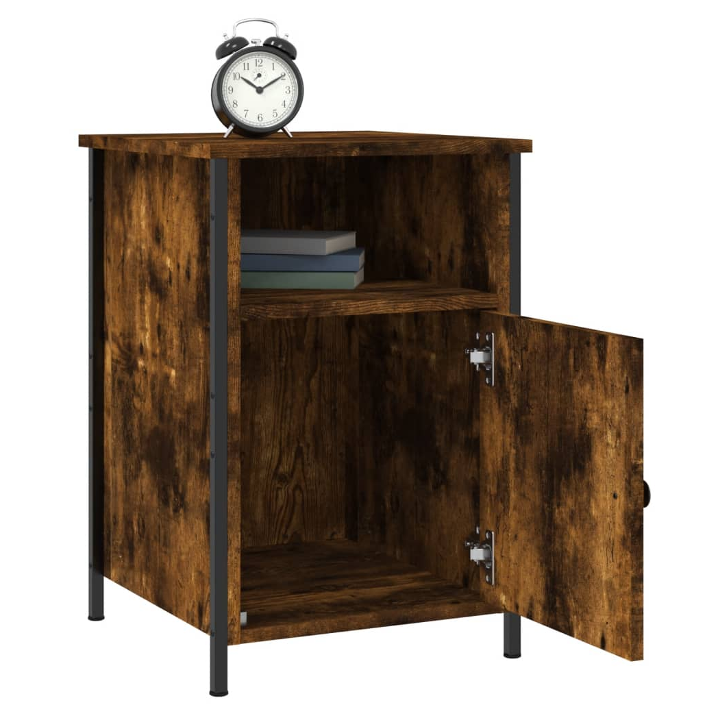 vidaXL Bedside Cabinet Smoked Oak 40x42x60 cm Engineered Wood