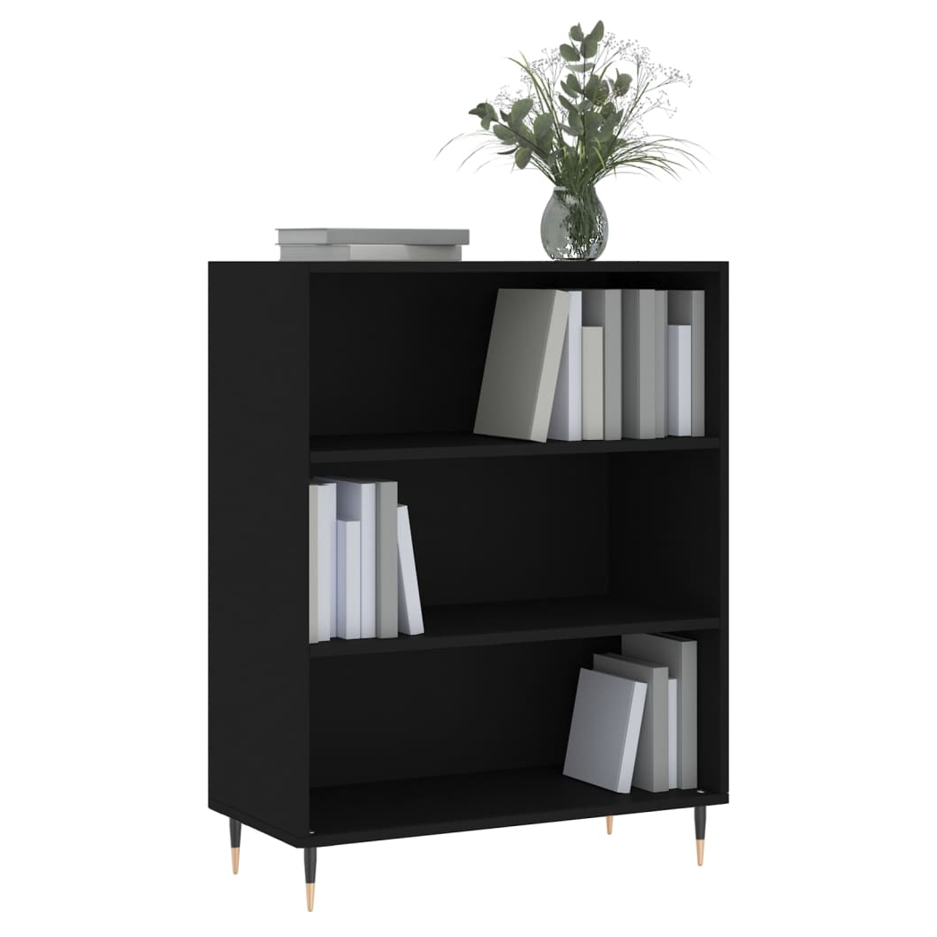 vidaXL Bookcase Black 69.5x32.5x90 cm Engineered Wood