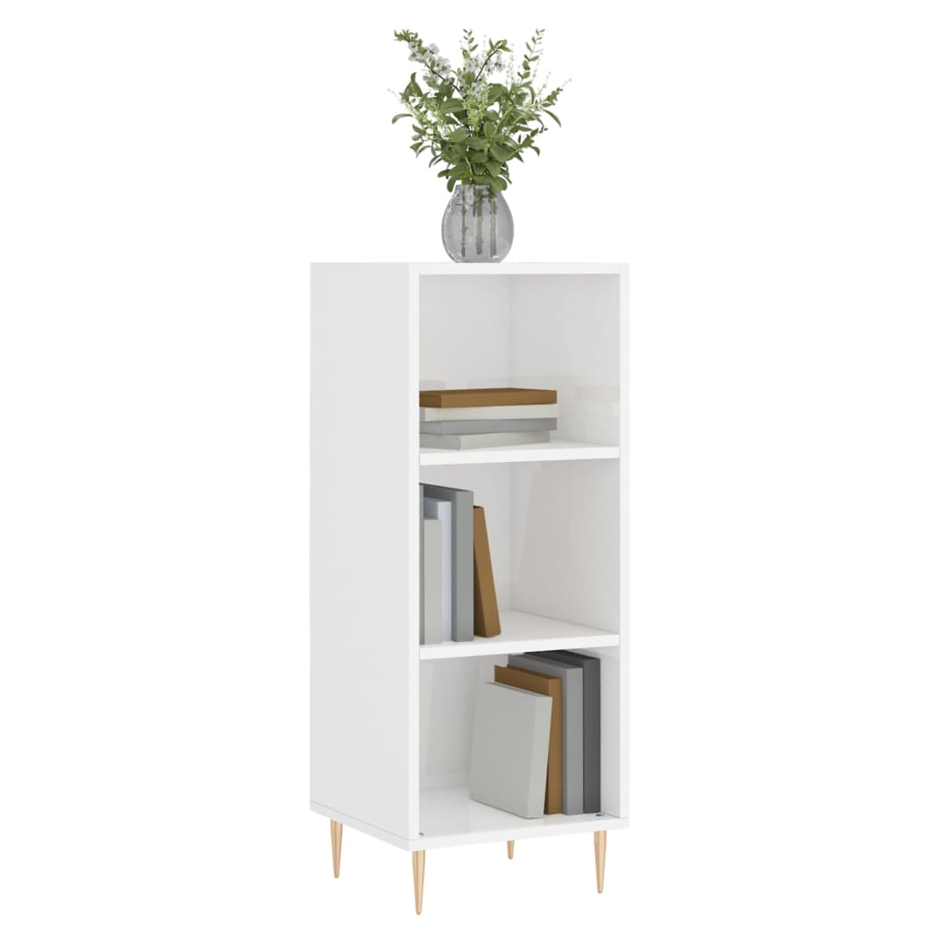 vidaXL Sideboard High Gloss White 34.5x32.5x90 cm Engineered Wood