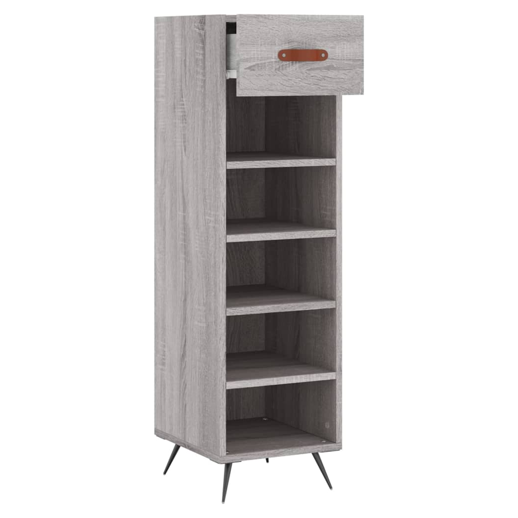 vidaXL Shoe Cabinet Grey Sonoma 30x35x105 cm Engineered Wood