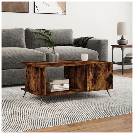 vidaXL Coffee Table Smoked Oak 90x50x40 cm Engineered Wood