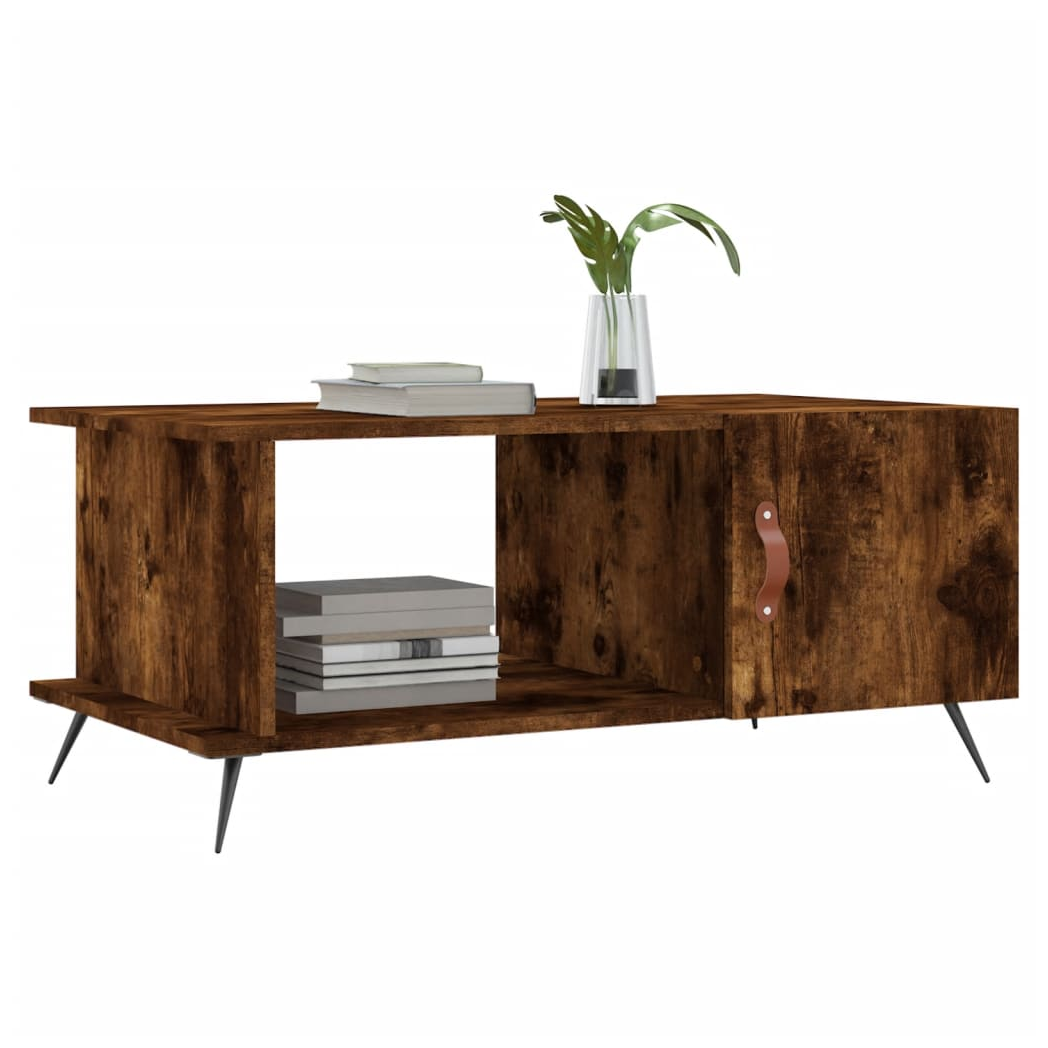 vidaXL Coffee Table Smoked Oak 90x50x40 cm Engineered Wood