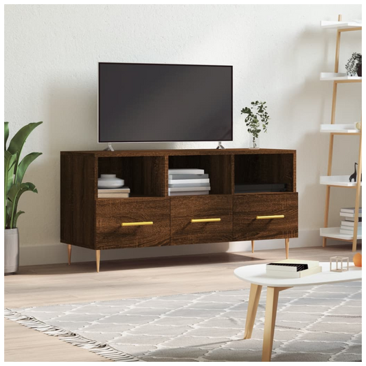 vidaXL TV Cabinet Brown Oak 102x36x50 cm Engineered Wood