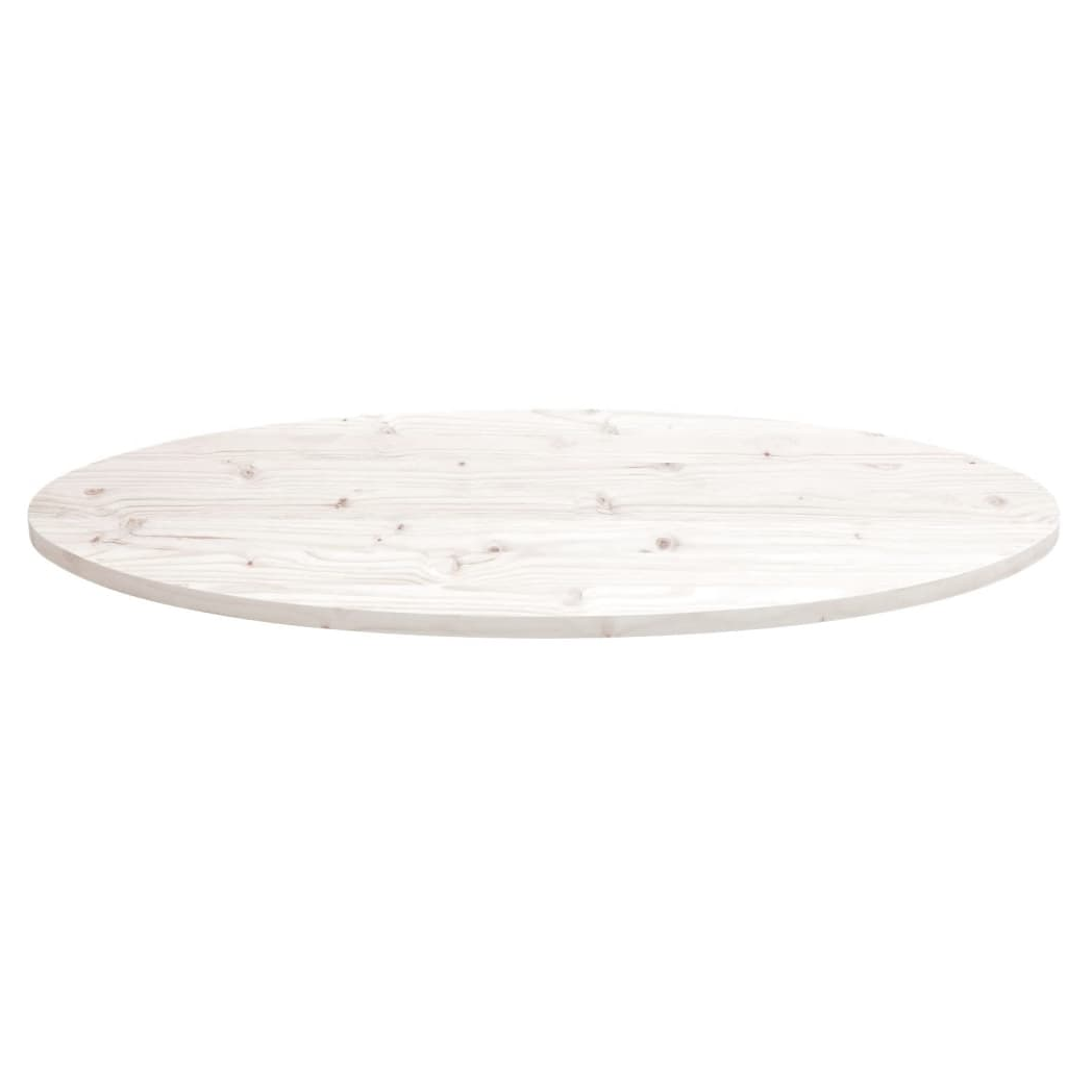 vidaXL Table Top White 90x45x2.5 cm Solid Wood Pine Oval