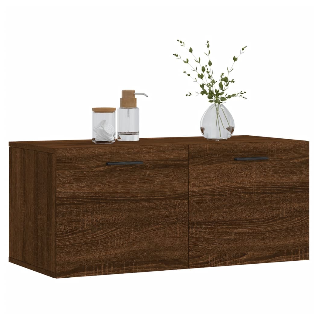 vidaXL Wall Cabinet Brown Oak 80x36.5x35 cm Engineered Wood