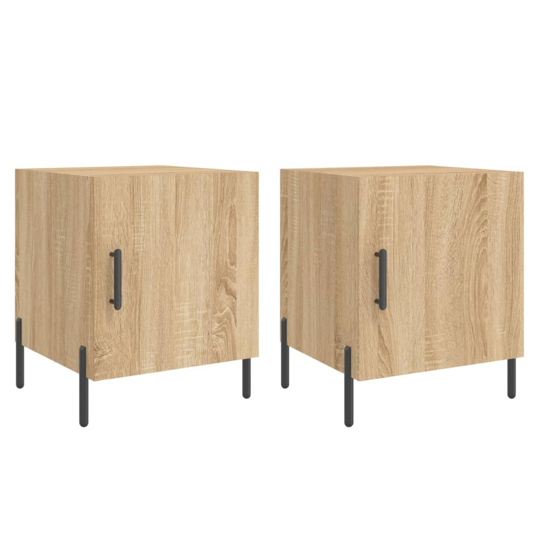 vidaXL Bedside Cabinets 2 pcs Sonoma Oak 40x40x50 cm Engineered Wood