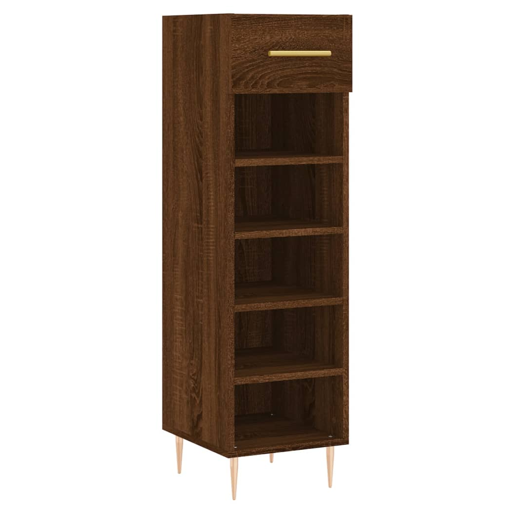 vidaXL Shoe Cabinet Brown Oak 30x35x105 cm Engineered Wood