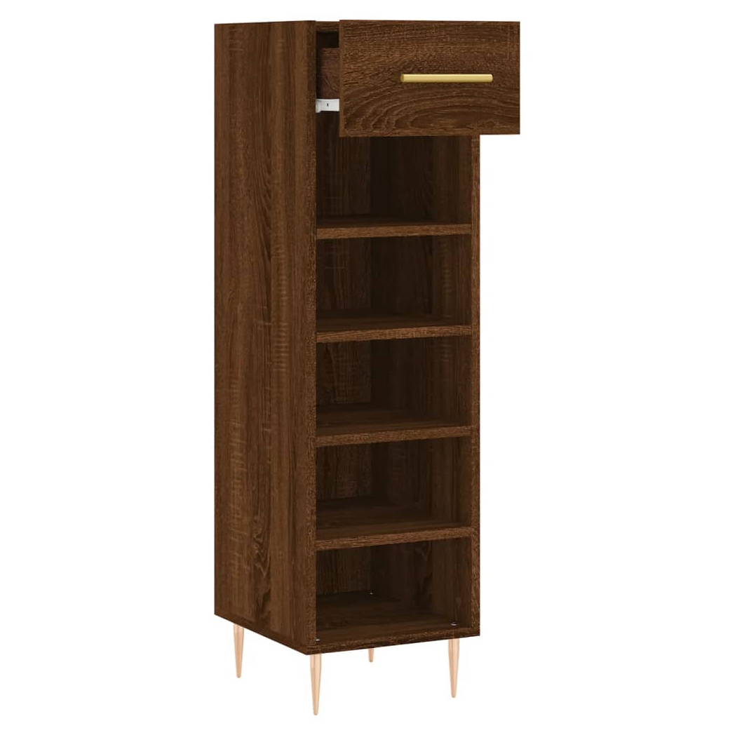 vidaXL Shoe Cabinet Brown Oak 30x35x105 cm Engineered Wood