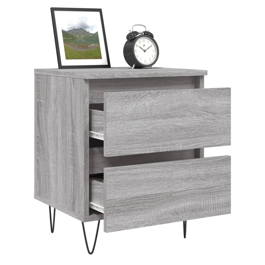 vidaXL Bedside Cabinet Grey Sonoma 40x35x50 cm Engineered Wood