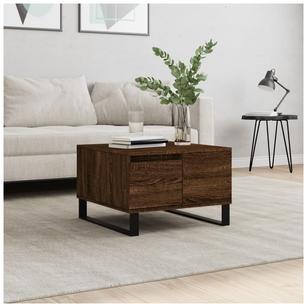 vidaXL Coffee Table Brown Oak 55x55x36.5 cm Engineered Wood