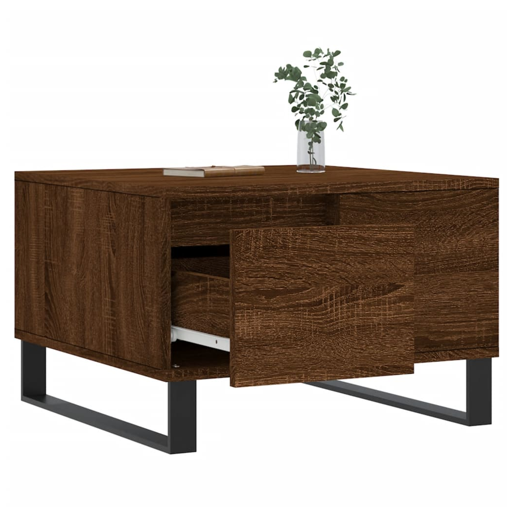 vidaXL Coffee Table Brown Oak 55x55x36.5 cm Engineered Wood