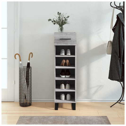 vidaXL Shoe Cabinet Grey Sonoma 30x35x105 cm Engineered Wood