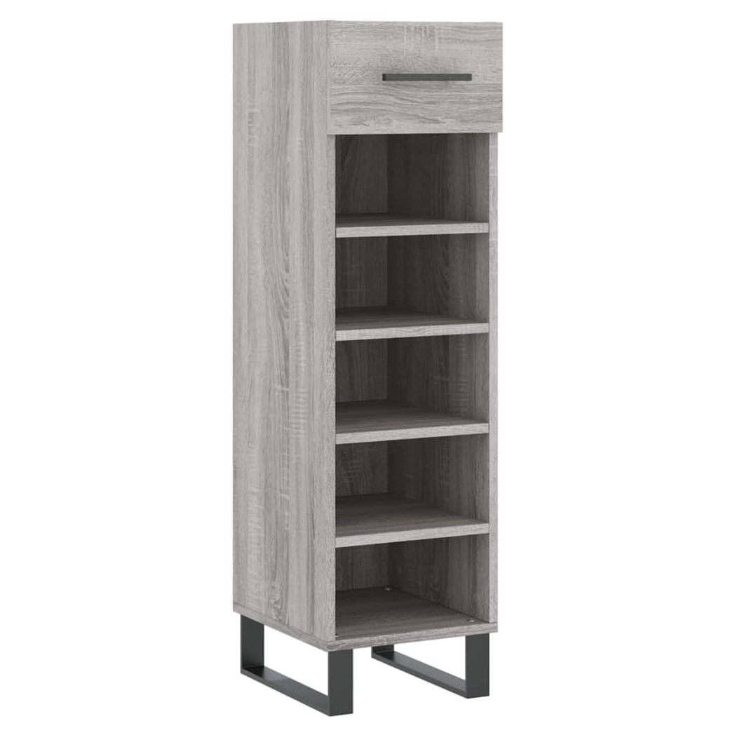 vidaXL Shoe Cabinet Grey Sonoma 30x35x105 cm Engineered Wood