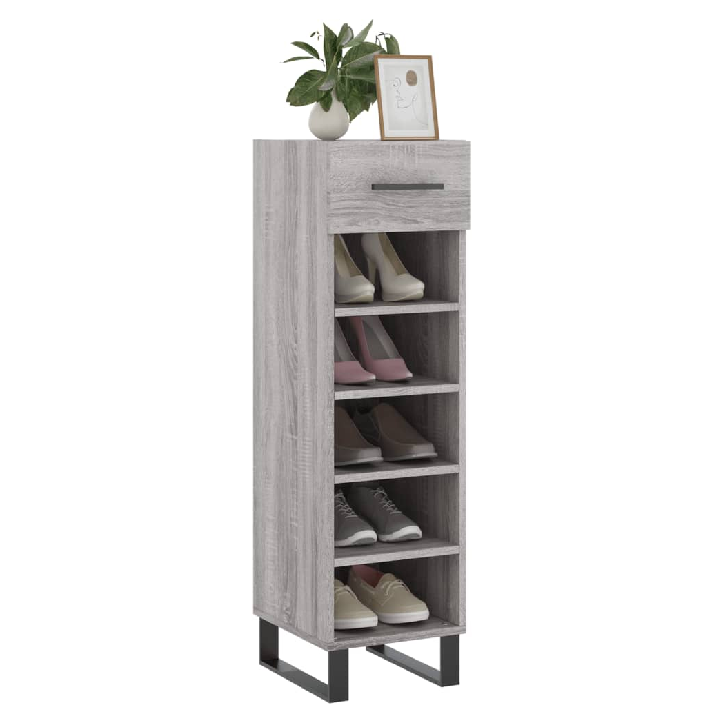 vidaXL Shoe Cabinet Grey Sonoma 30x35x105 cm Engineered Wood