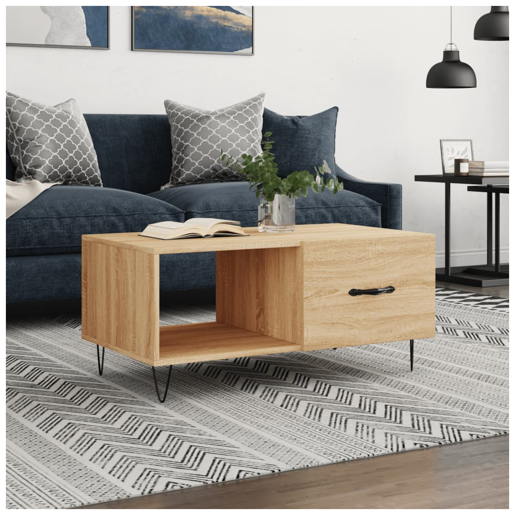 vidaXL Coffee Table Sonoma Oak 90x50x40 cm Engineered Wood