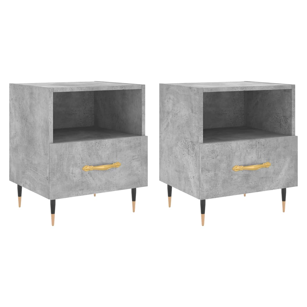 vidaXL Bedside Cabinets 2 pcs Concrete Grey 40x35x47.5 cm Engineered Wood