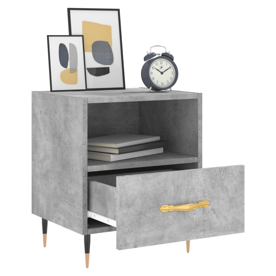 vidaXL Bedside Cabinets 2 pcs Concrete Grey 40x35x47.5 cm Engineered Wood