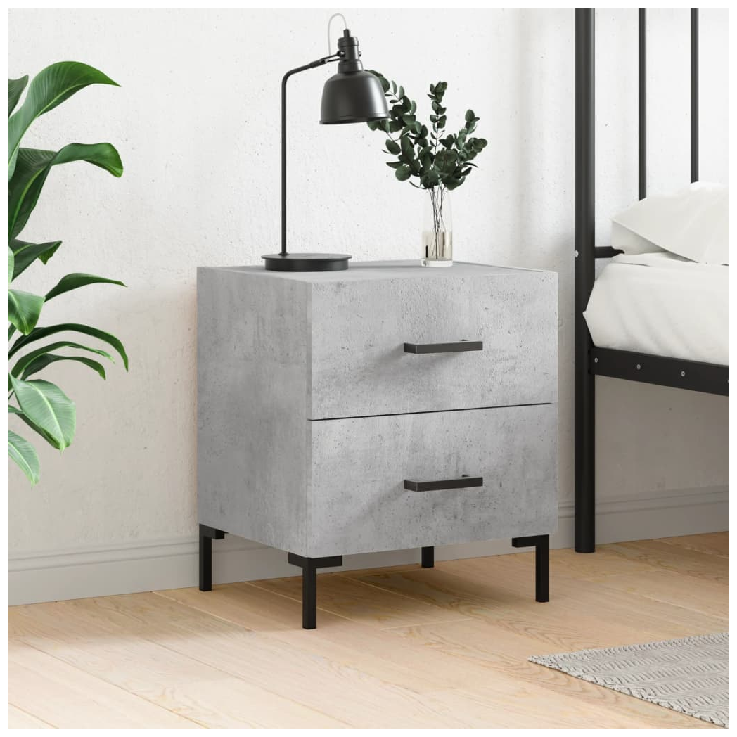 vidaXL Bedside Cabinet Concrete Grey 40x35x47.5 cm Engineered Wood