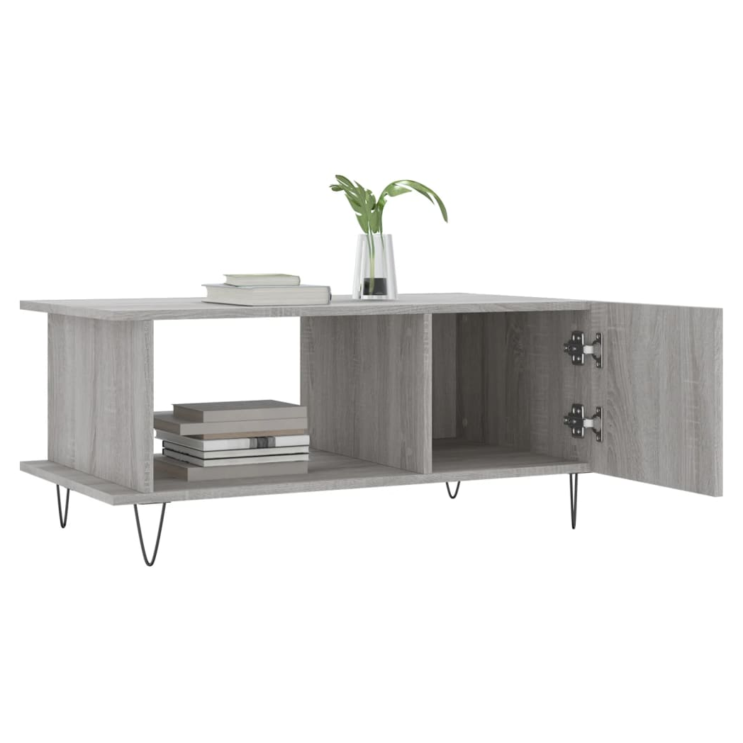 vidaXL Coffee Table Grey Sonoma 90x50x40 cm Engineered Wood