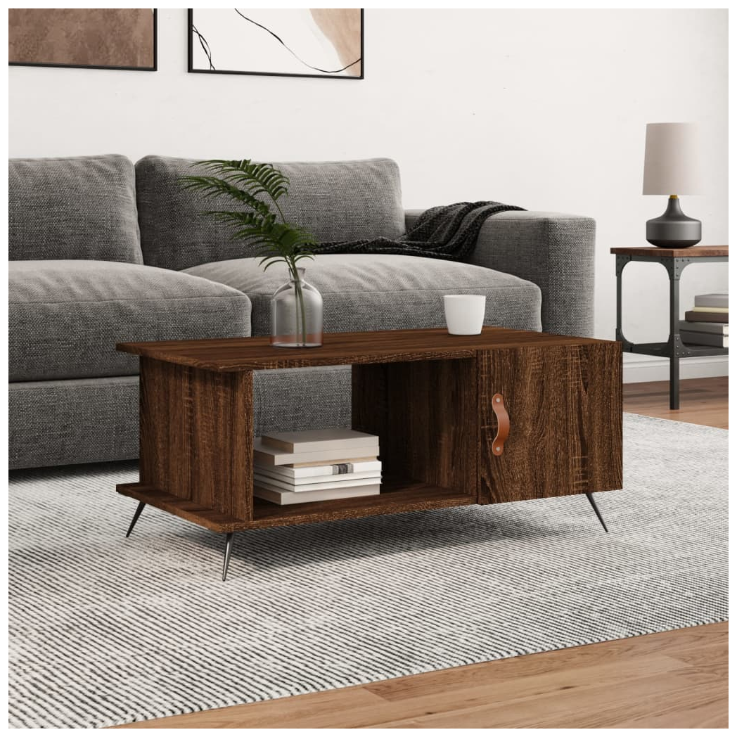 vidaXL Coffee Table Brown Oak 90x50x40 cm Engineered Wood