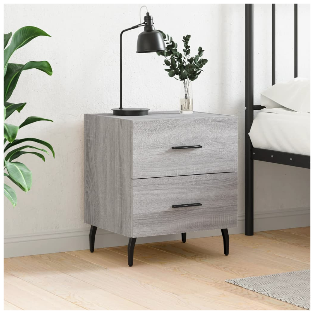 vidaXL Bedside Cabinet Grey Sonoma 40x35x47.5 cm Engineered Wood