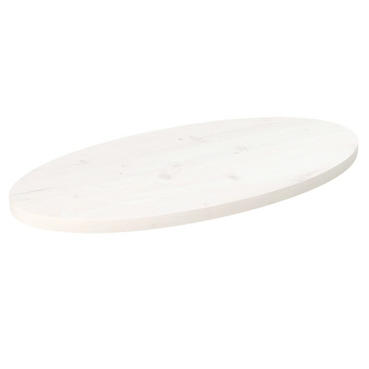 vidaXL Table Top White 80x40x2.5 cm Solid Wood Pine Oval