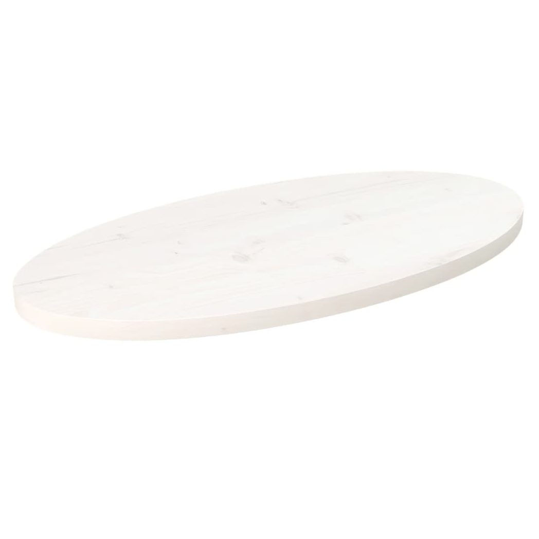 vidaXL Table Top White 80x40x2.5 cm Solid Wood Pine Oval