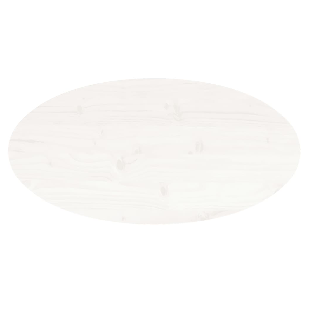 vidaXL Table Top White 80x40x2.5 cm Solid Wood Pine Oval