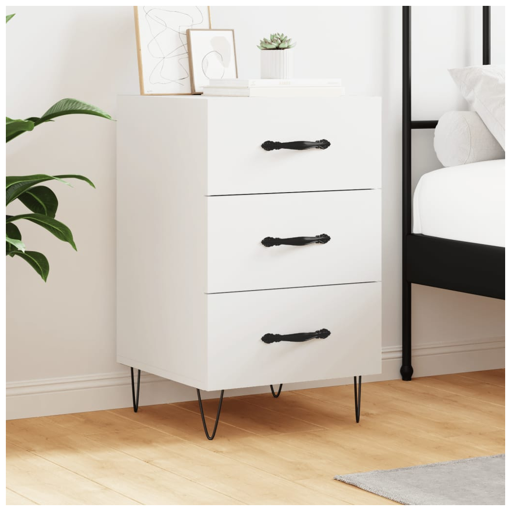 vidaXL Bedside Cabinet White 40x40x66 cm Engineered Wood