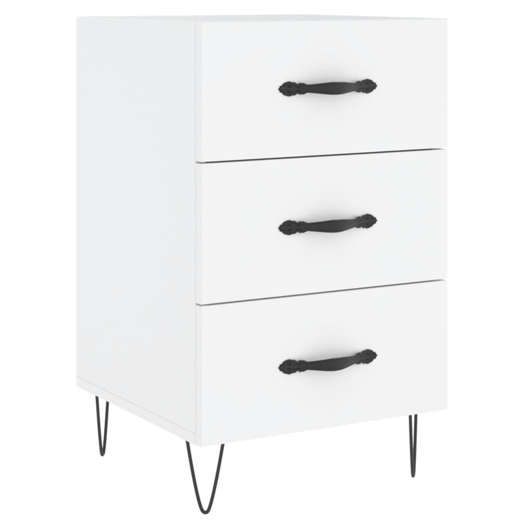 vidaXL Bedside Cabinet White 40x40x66 cm Engineered Wood