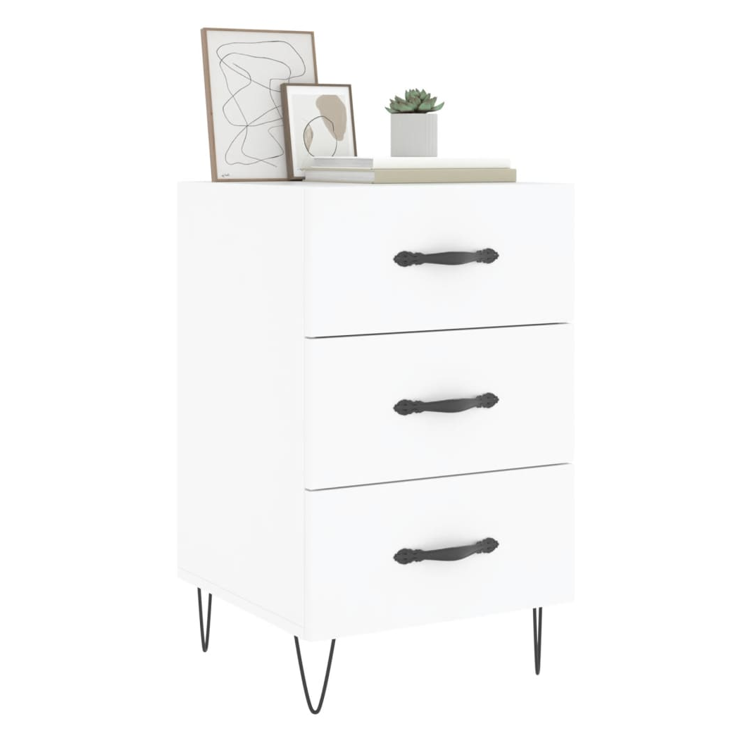 vidaXL Bedside Cabinet White 40x40x66 cm Engineered Wood