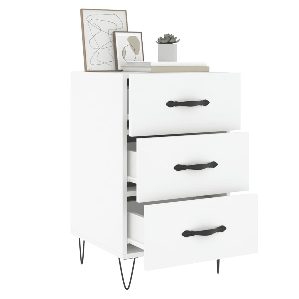 vidaXL Bedside Cabinet White 40x40x66 cm Engineered Wood