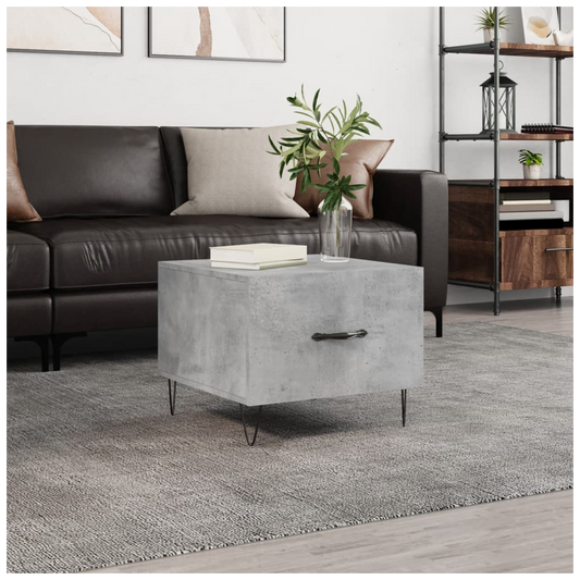 vidaXL Coffee Table Concrete Grey 50x50x40 cm Engineered Wood