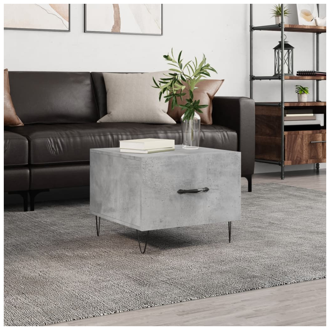 vidaXL Coffee Table Concrete Grey 50x50x40 cm Engineered Wood