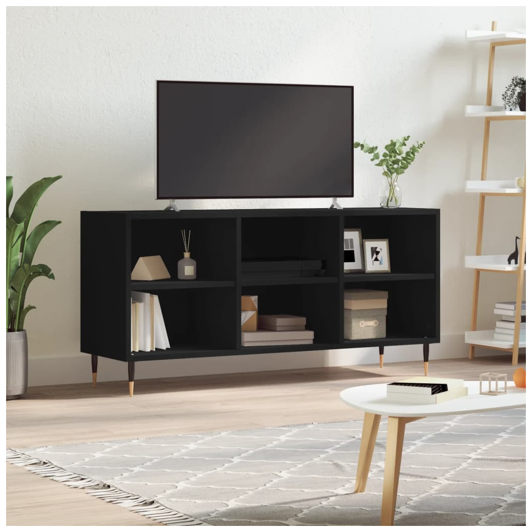 vidaXL TV Cabinet Black 103.5x30x50 cm Engineered Wood