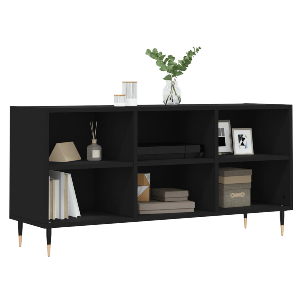 vidaXL TV Cabinet Black 103.5x30x50 cm Engineered Wood