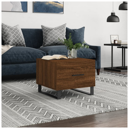 vidaXL Coffee Table Brown Oak 50x50x40 cm Engineered Wood