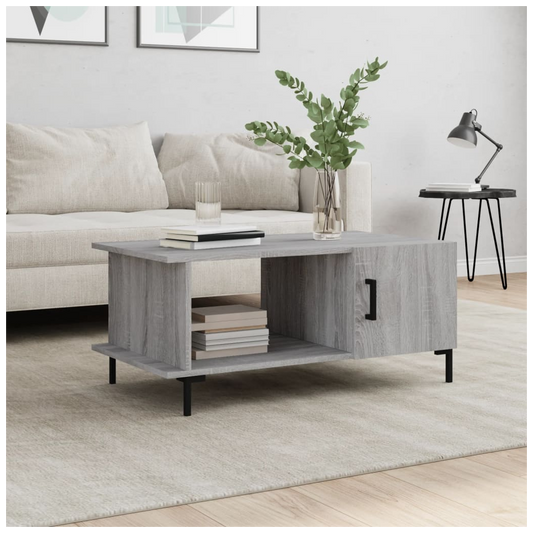 vidaXL Coffee Table Grey Sonoma 90x50x40 cm Engineered Wood