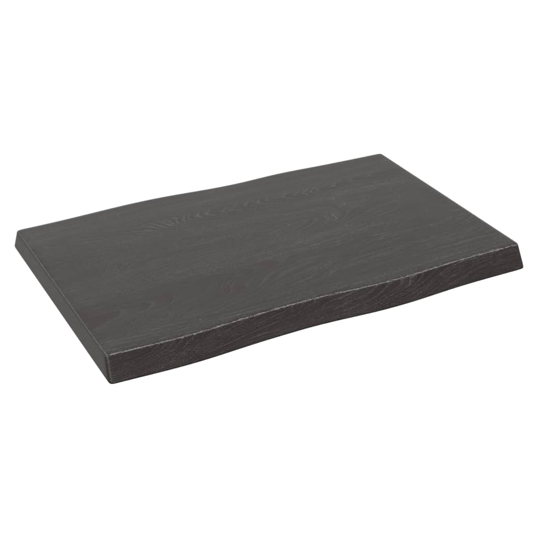 vidaXL Table Top Dark Grey 60x40x4 cm Treated Solid Wood Oak Live Edge