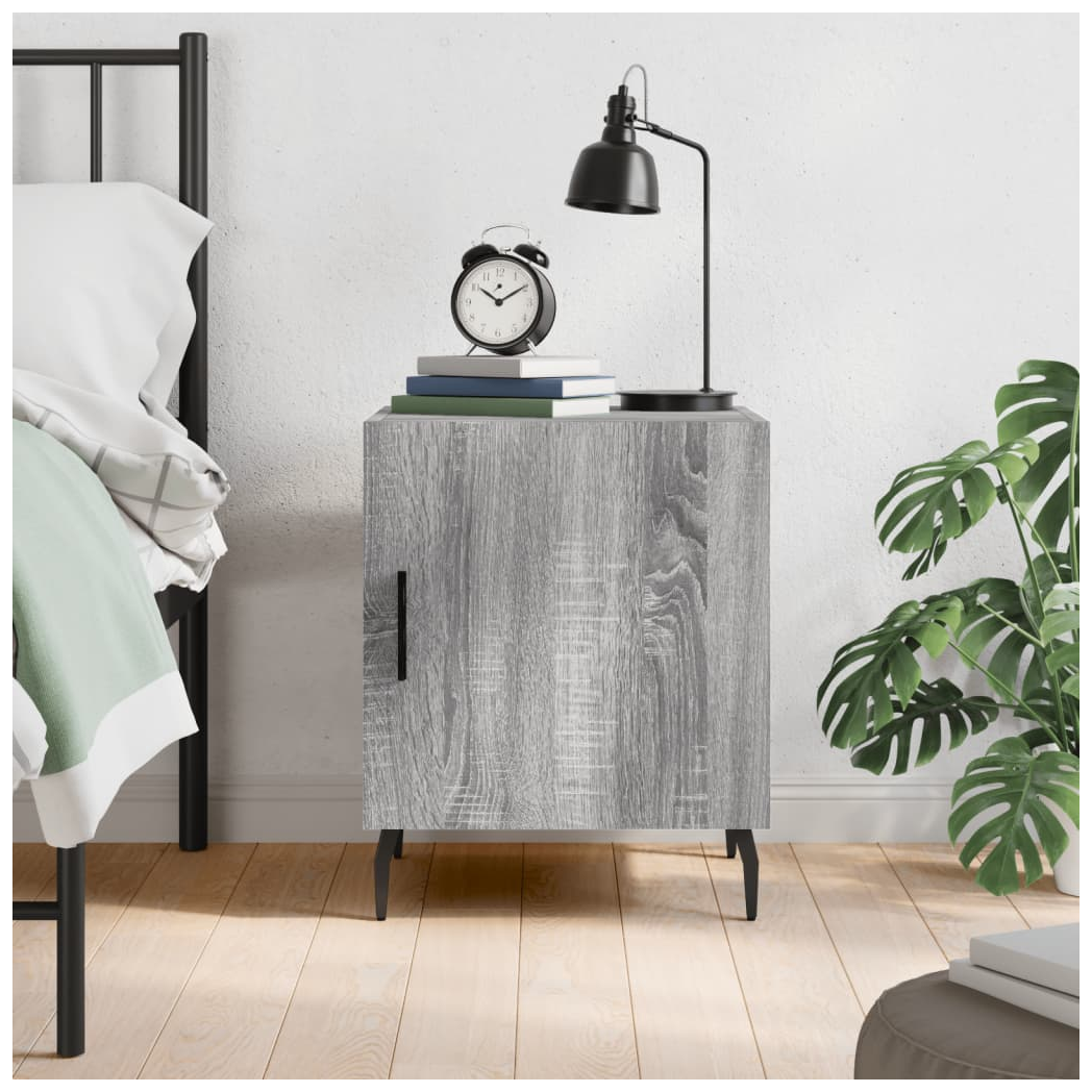 vidaXL Bedside Cabinet Grey Sonoma 40x40x50 cm Engineered Wood