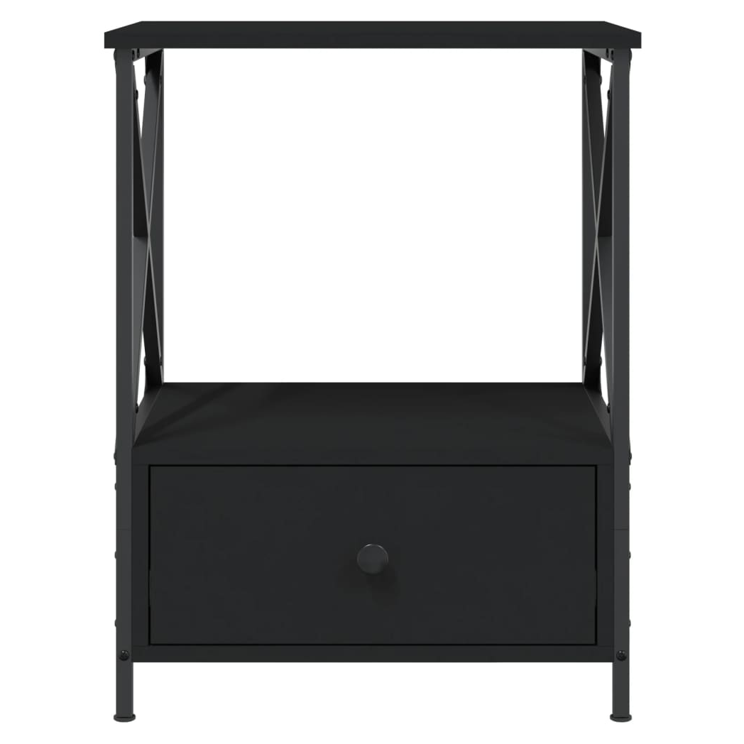 vidaXL Bedside Table Black 50x41x65 cm Engineered Wood