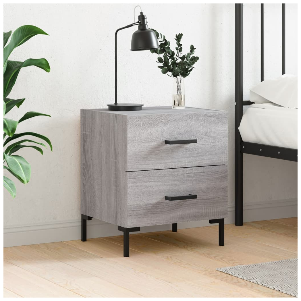 vidaXL Bedside Cabinet Grey Sonoma 40x35x47.5 cm Engineered Wood