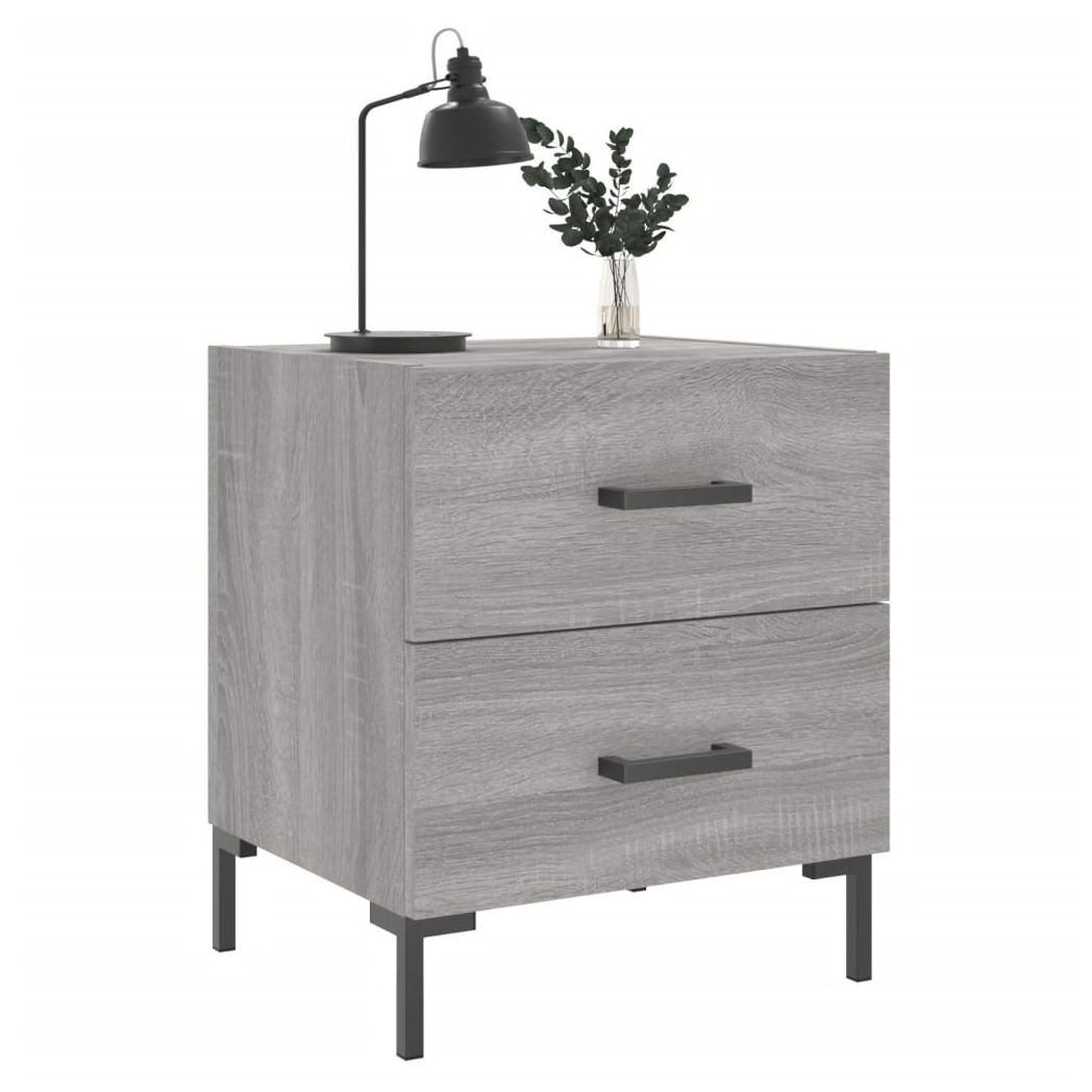 vidaXL Bedside Cabinet Grey Sonoma 40x35x47.5 cm Engineered Wood