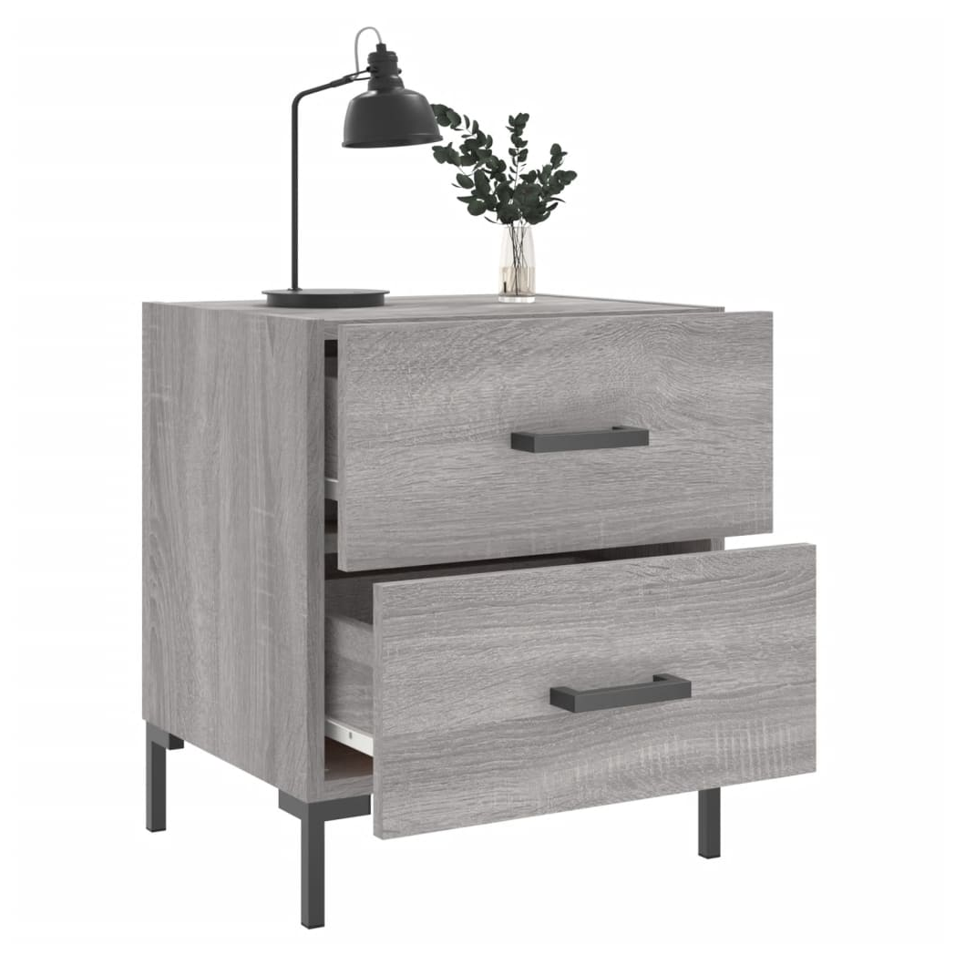 vidaXL Bedside Cabinet Grey Sonoma 40x35x47.5 cm Engineered Wood