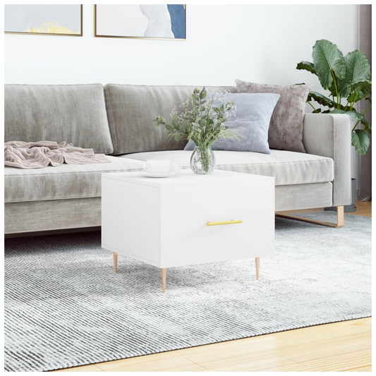 vidaXL Coffee Table White 50x50x40 cm Engineered Wood