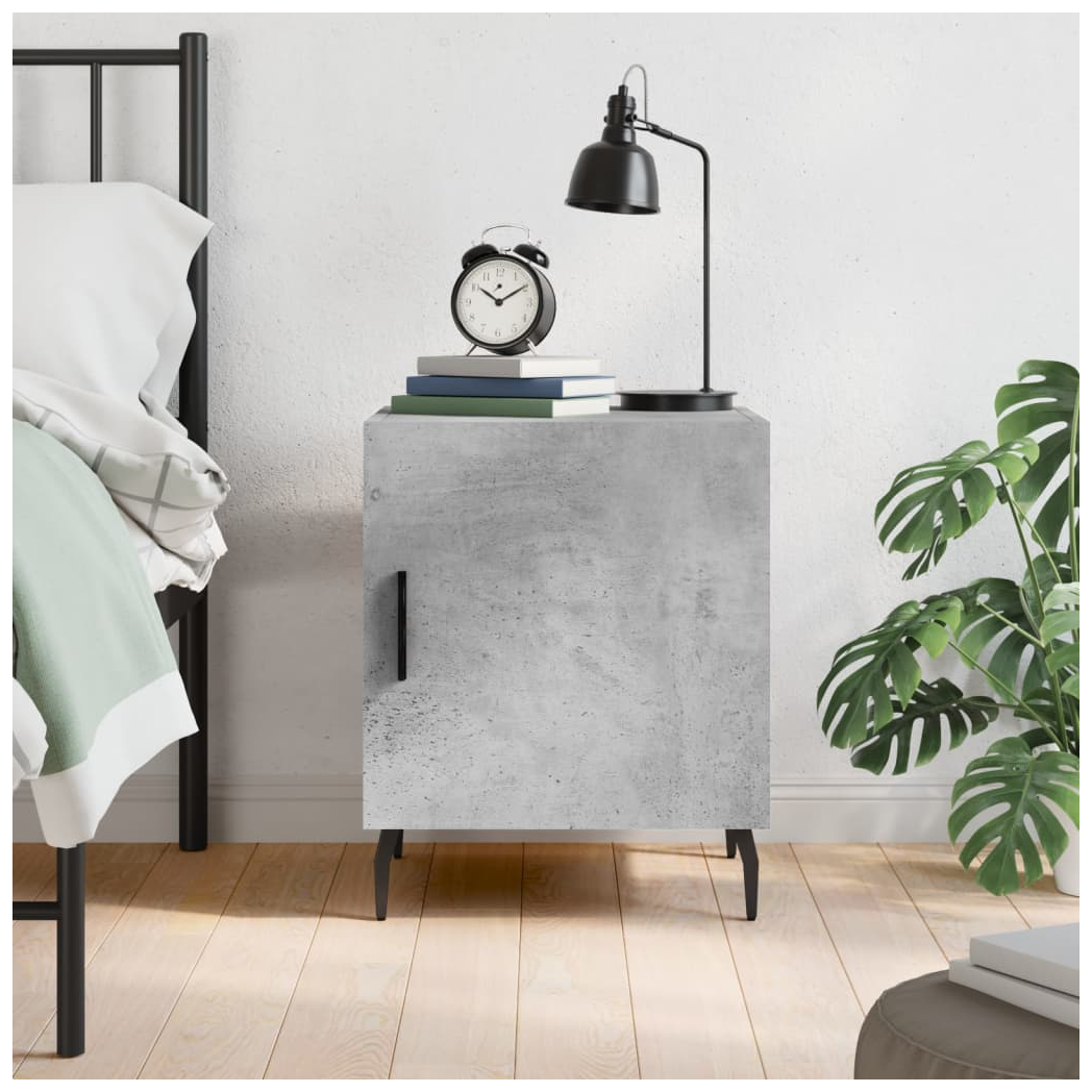 vidaXL Bedside Cabinet Concrete Grey 40x40x50 cm Engineered Wood