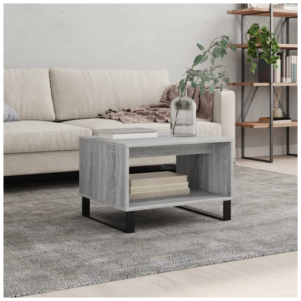 vidaXL Coffee Table Grey Sonoma 60x50x40 cm Engineered Wood