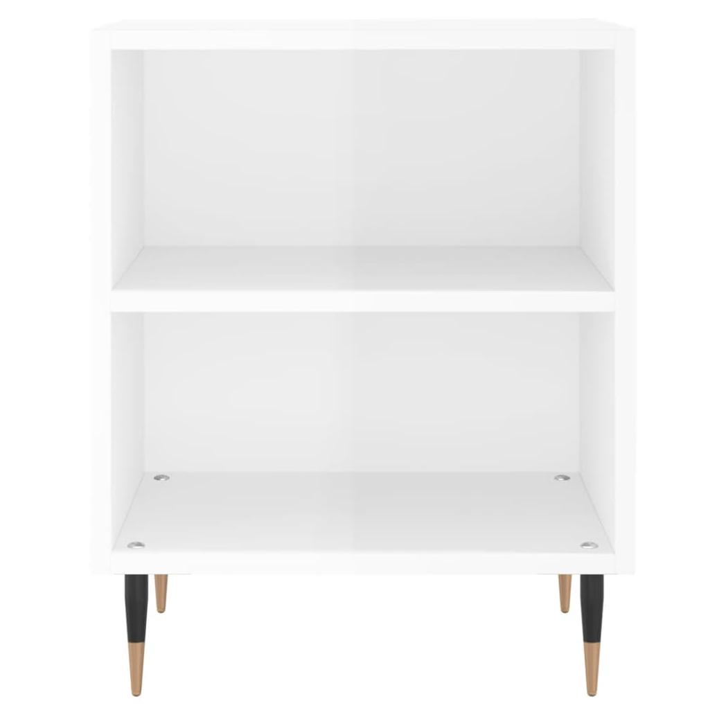 vidaXL Bedside Cabinet High Gloss White 40x30x50 cm Engineered Wood